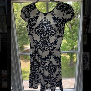 navy blue designed dress